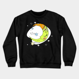 Kawaii Moon Flowers Floral Aesthetic Soft Girl Women Men Crewneck Sweatshirt